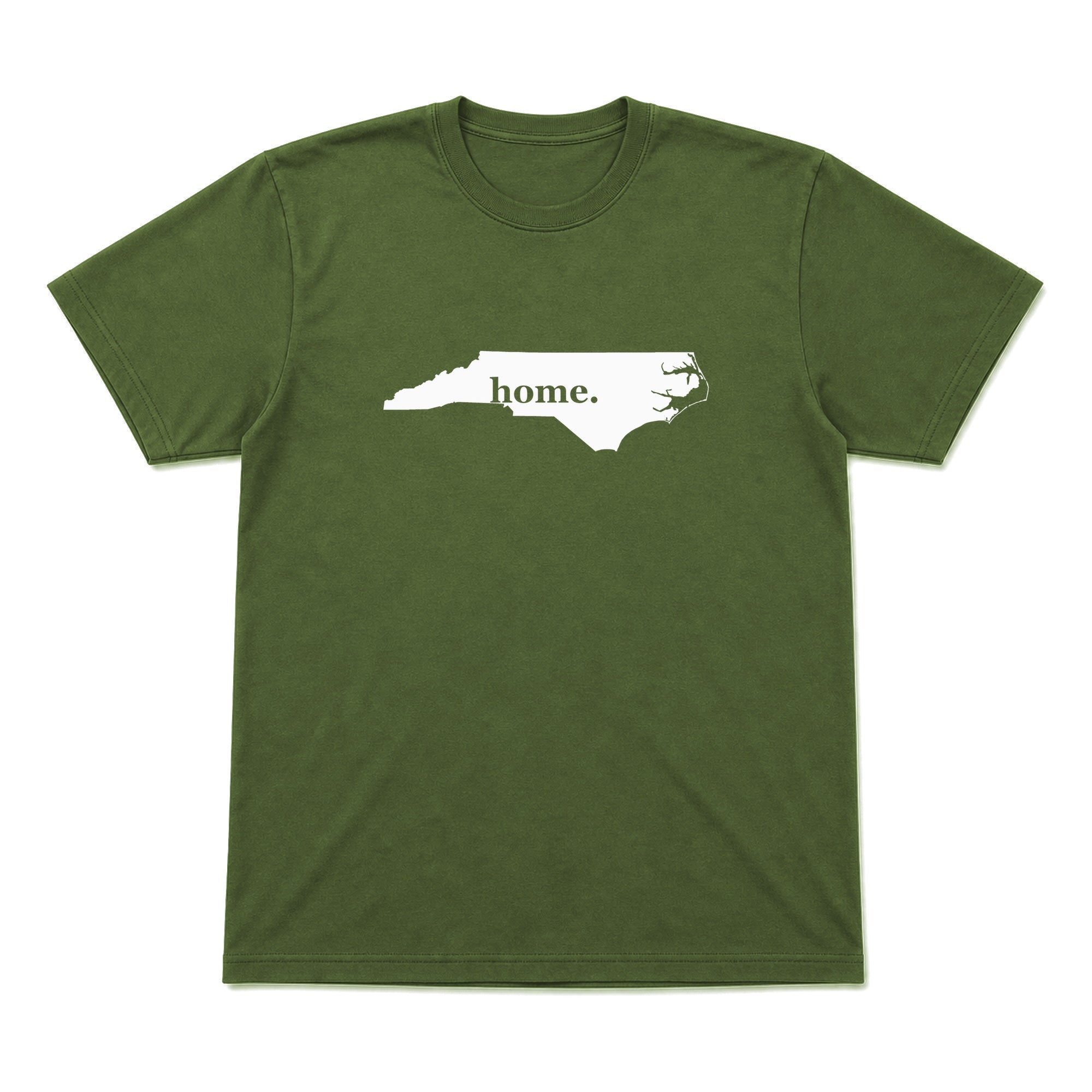 North Carolina home graphic T-shirt in olive green