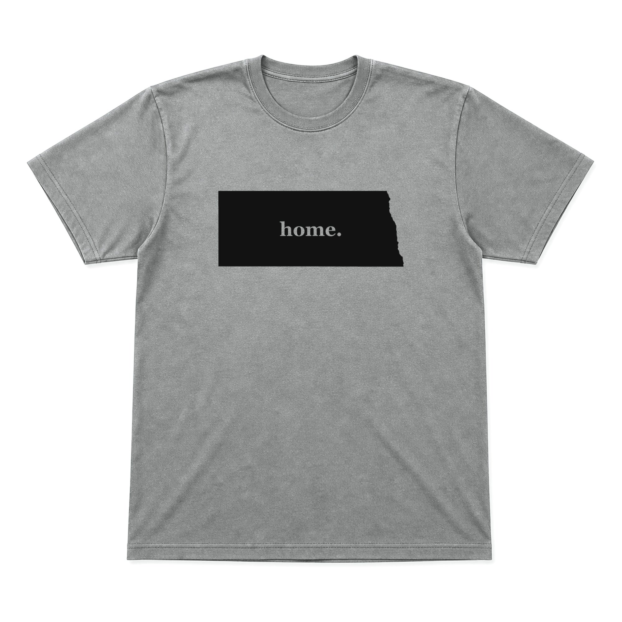 North Dakota home graphic T-shirt in heather gray