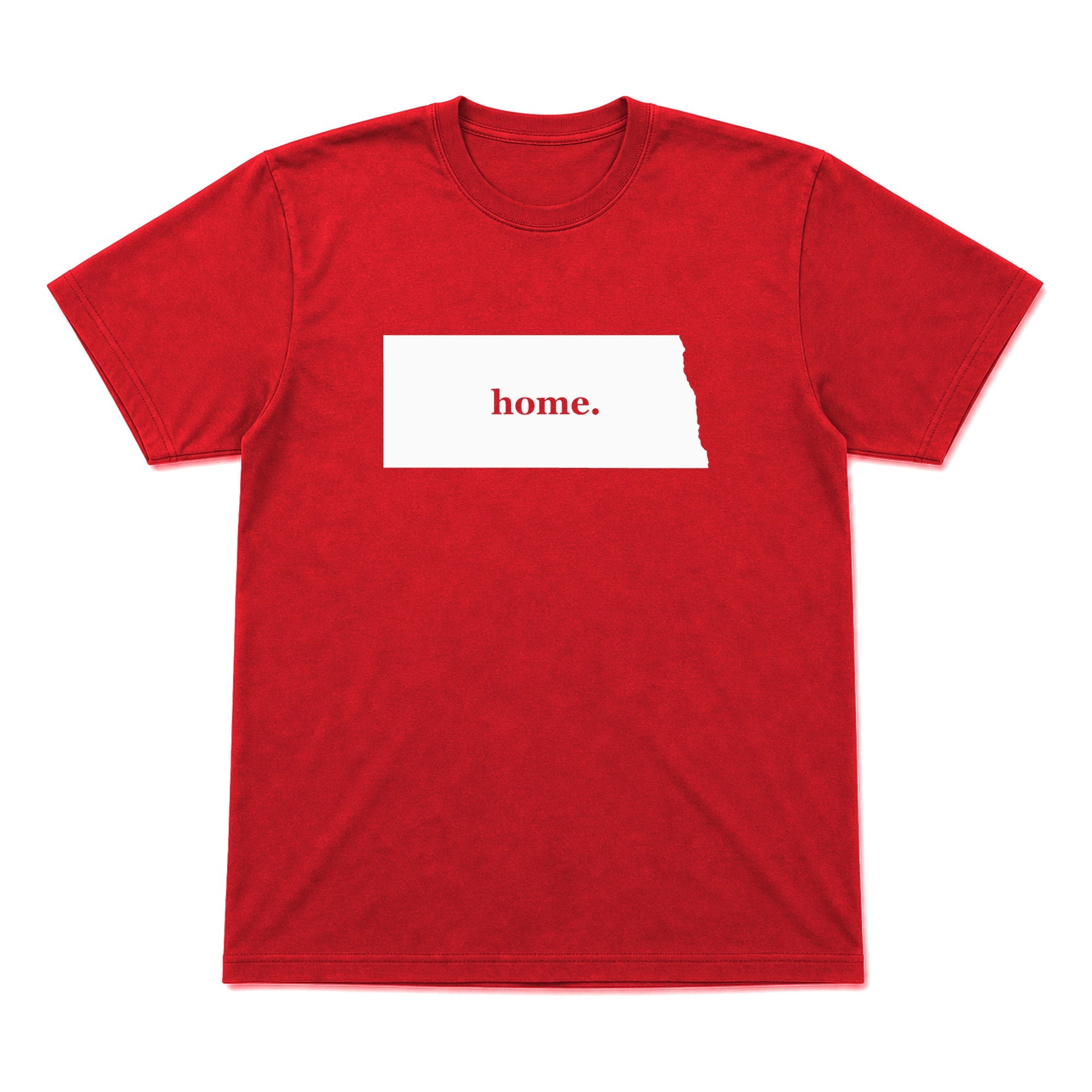 North Dakota home graphic T-shirt in red