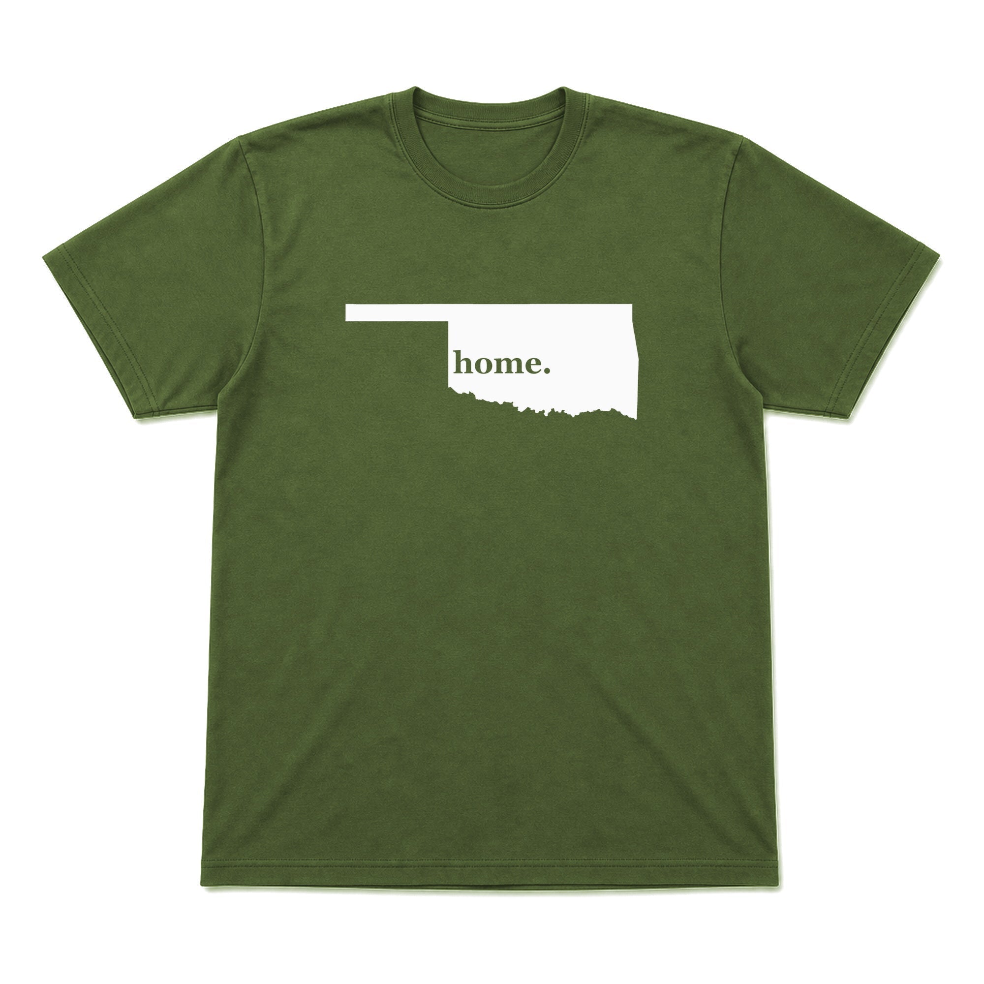 Oklahoma home graphic T-shirt in olive green