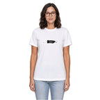 Puerto Rico home T-shirt in white shown on a female model