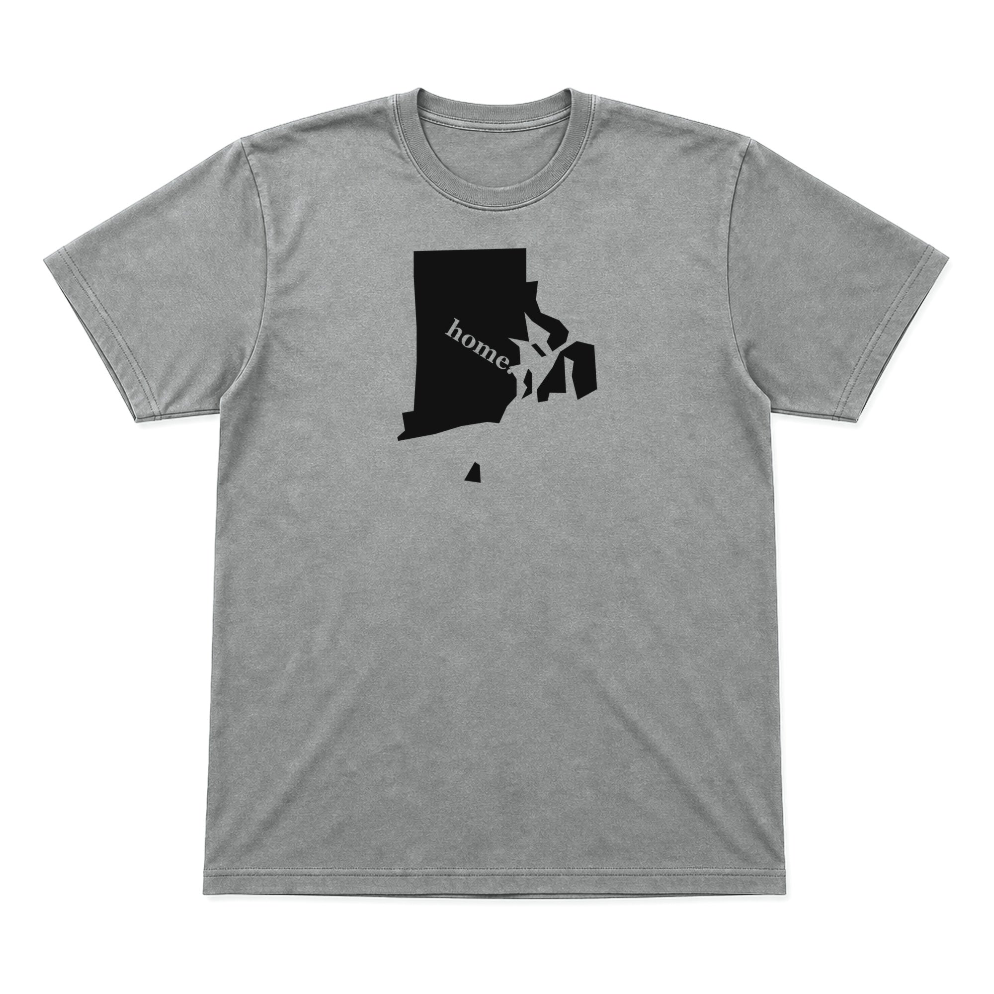 Rhode Island home graphic T-shirt in heather gray