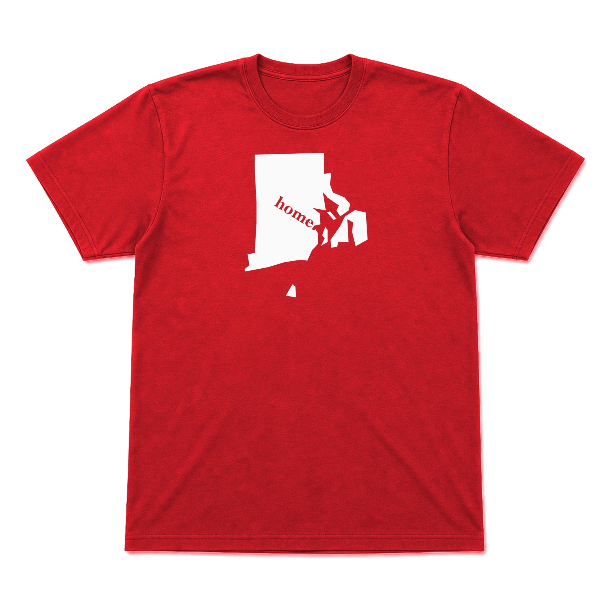 Rhode Island home graphic T-shirt in red