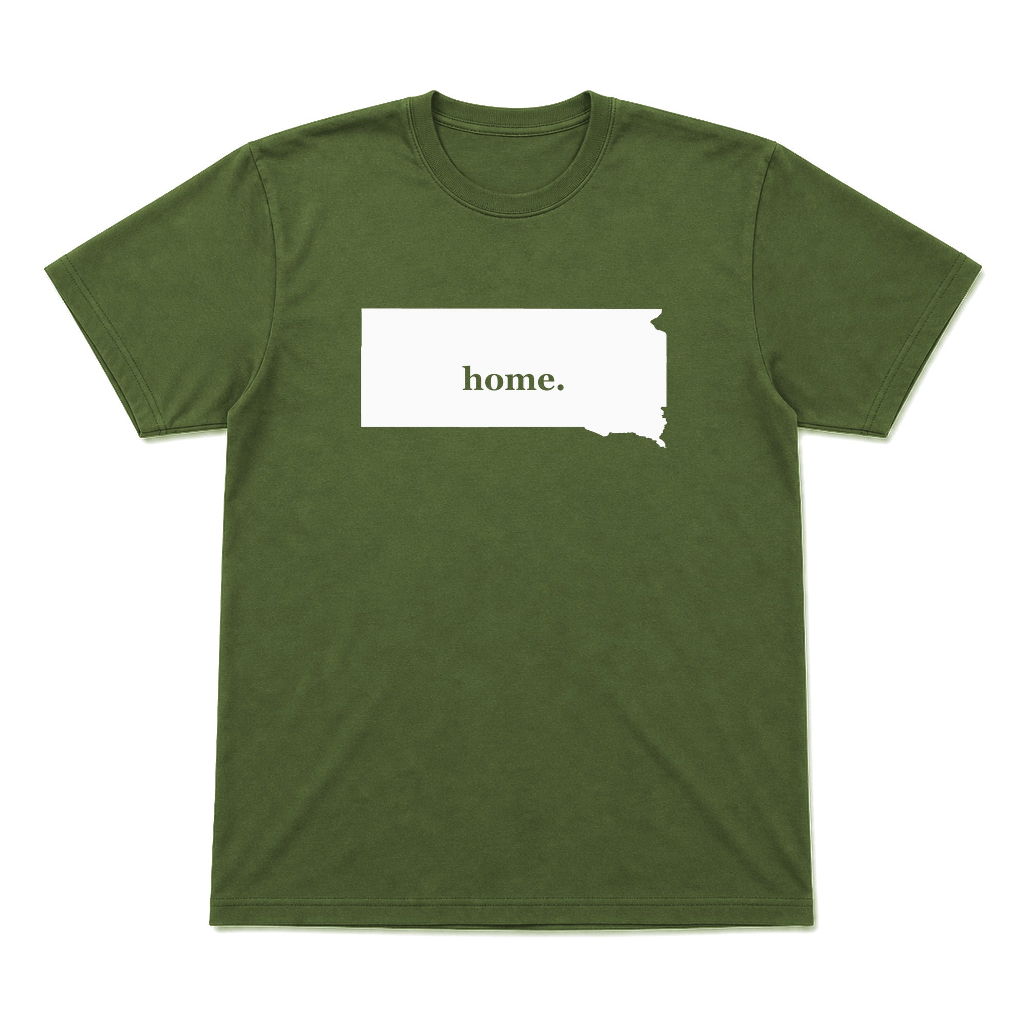 South Dakota home graphic T-shirt in olive green