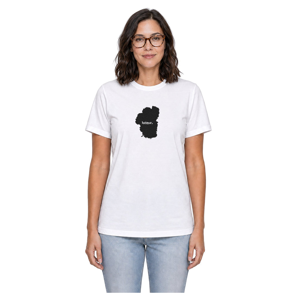 Tahoe home T-shirt in white shown on a female model