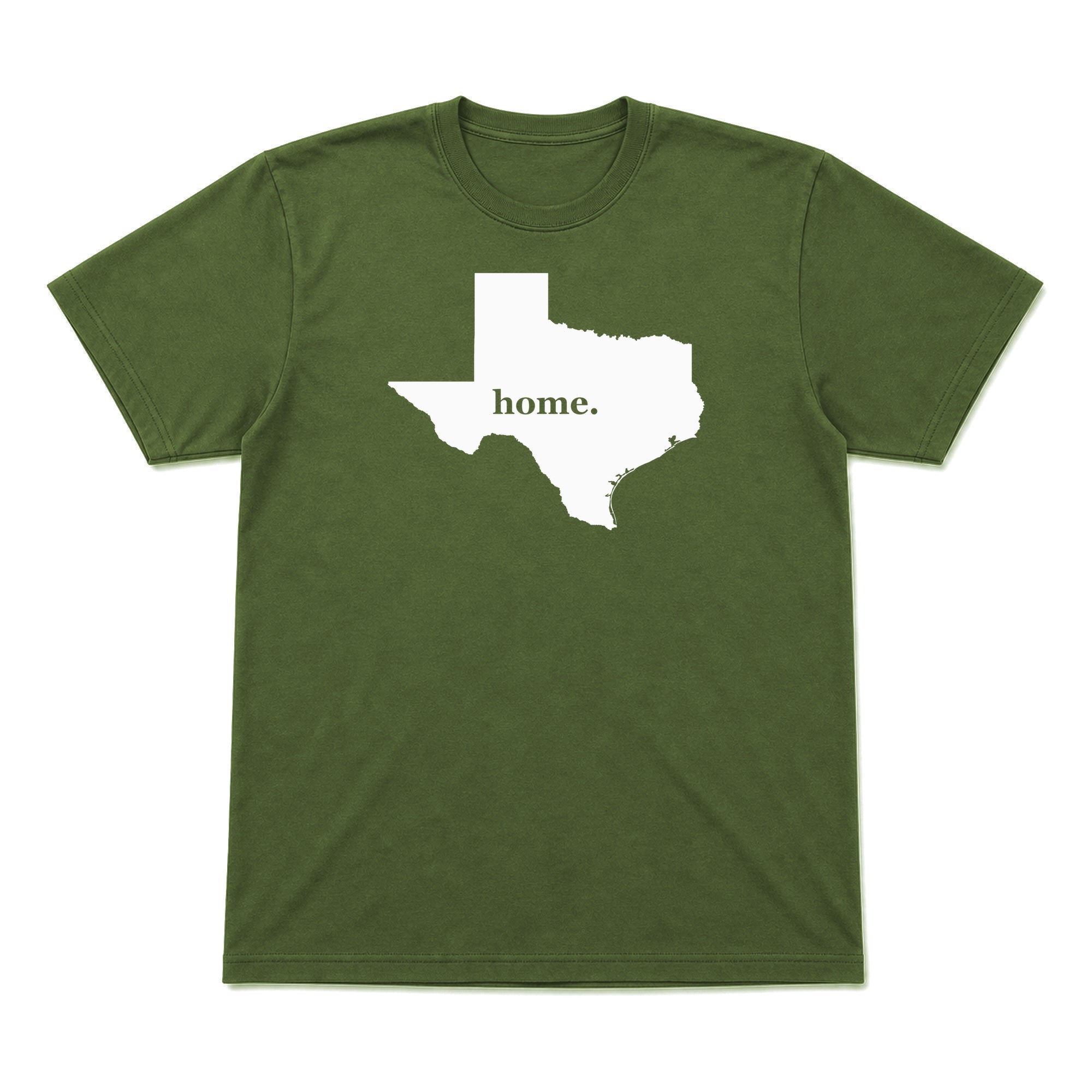 Texas home graphic T-shirt in olive green