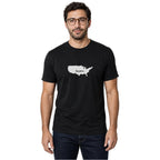USA home T-shirt in black shown on a male model