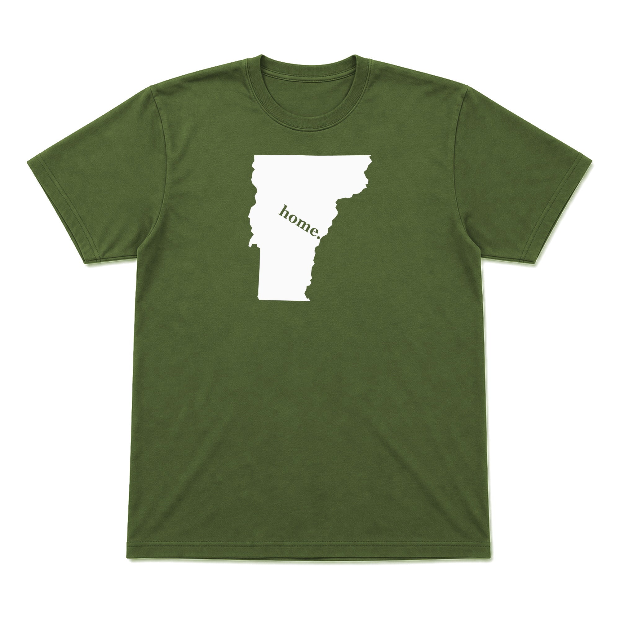 Vermont home graphic T-shirt in olive green