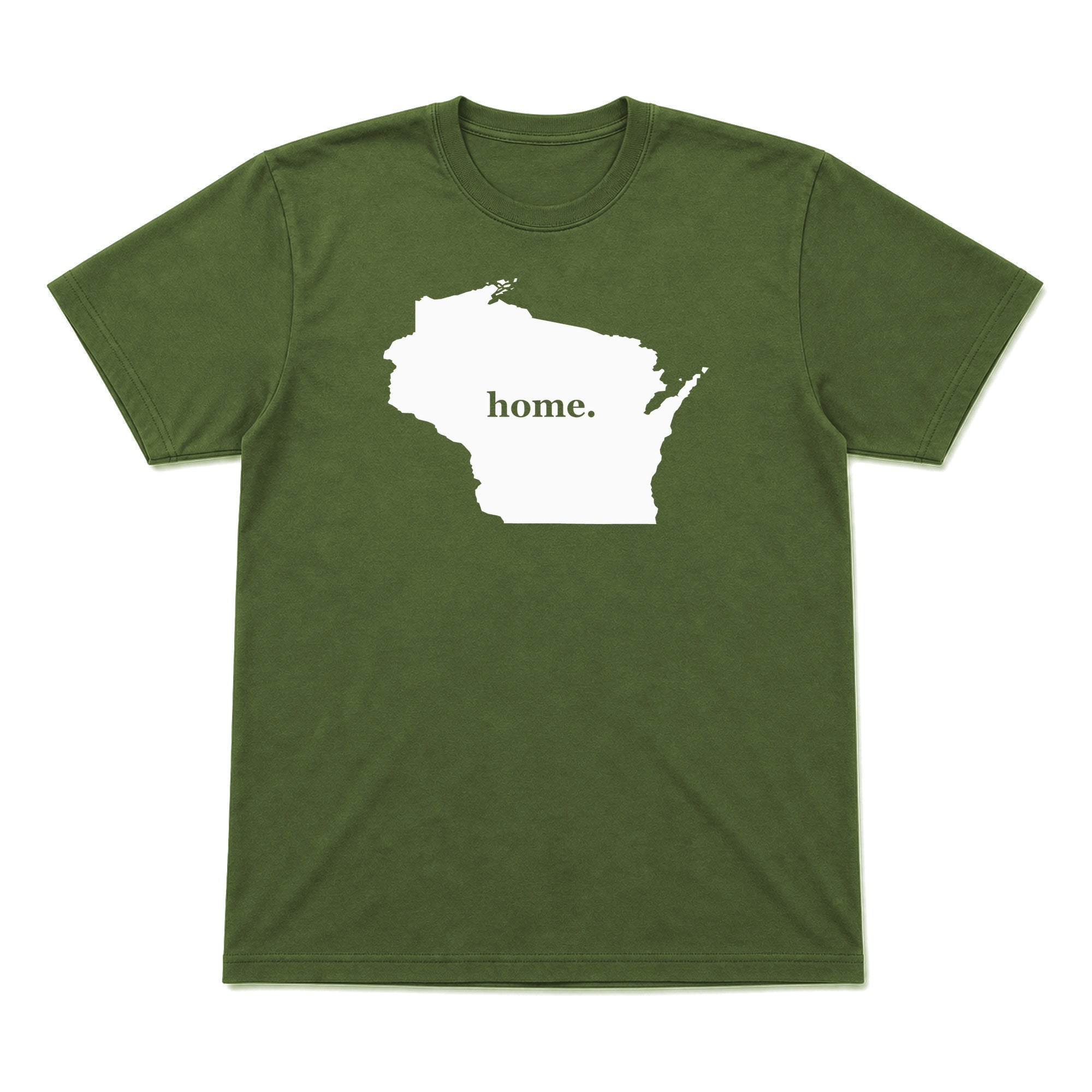 Wisconsin home graphic T-shirt in olive green