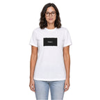 Wyoming home T-shirt in white shown on a female model