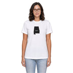 Alabama home T-shirt in white shown on a female model